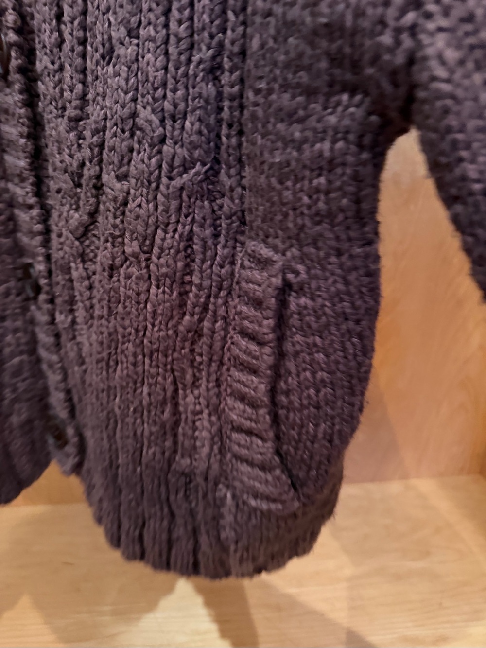 Free People Chunky Cable Knit Button-Front Cardigan - Brown - Picture 5 of 5